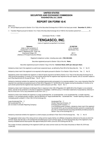 Miniature Riley Exploration Permian 10-K Rapport annuel 2018