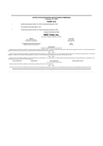 Thumbnail Clearway Energy
 10-Q Quarterly Report FY2015 