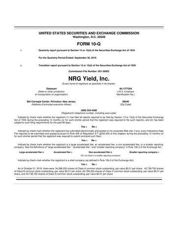 Thumbnail Clearway Energy
 10-Q Quarterly Report FY2016 