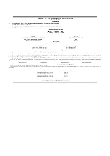 Thumbnail Clearway Energy
 10-K Annual Report 2016