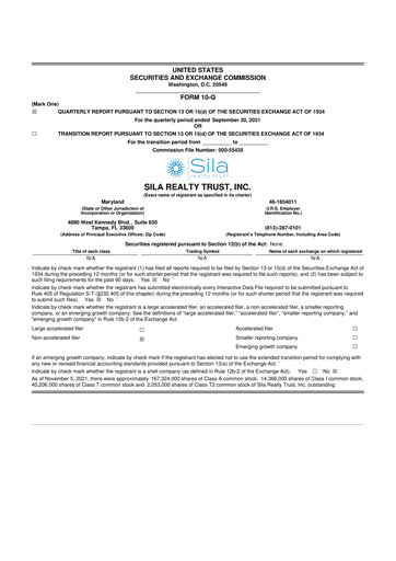 Vorschaubild Sila Realty Trust 10-Q Quartalsbericht 2021 