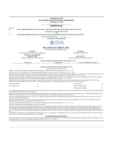 Thumbnail Sila Realty Trust 10-K Annual Report 2023
