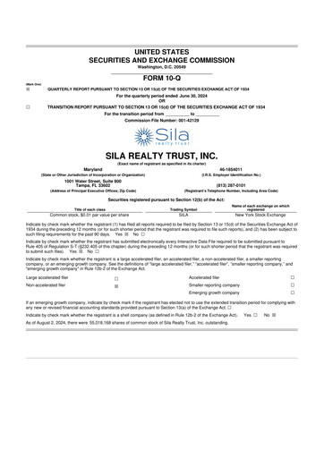 Vorschaubild Sila Realty Trust 10-Q Quartalsbericht 2024 
