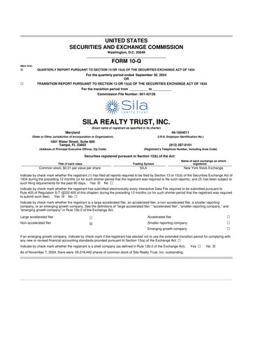 Vorschaubild Sila Realty Trust 10-Q Quartalsbericht 2024 