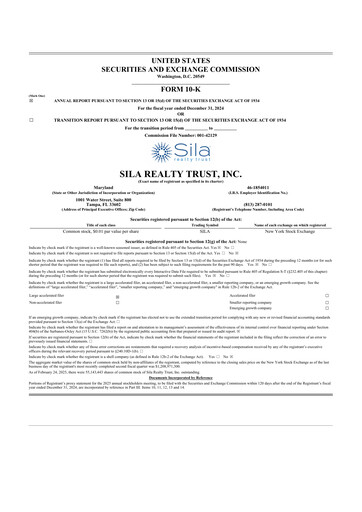 Thumbnail Sila Realty Trust 10-K Annual Report 2024