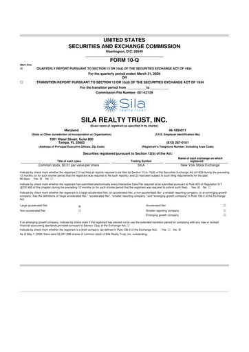 Thumbnail Sila Realty Trust 10-Q Quarterly Report FY 