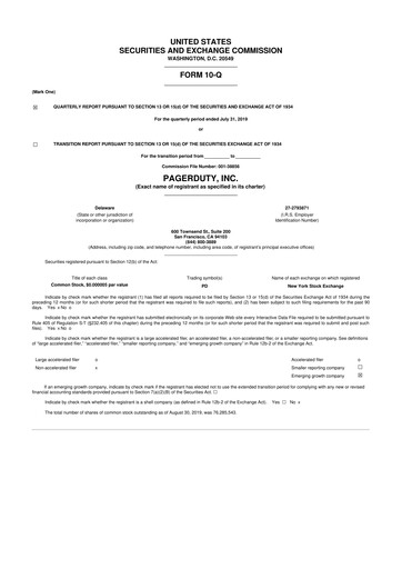 Thumbnail PagerDuty 10-Q Quarterly Report FY2020 