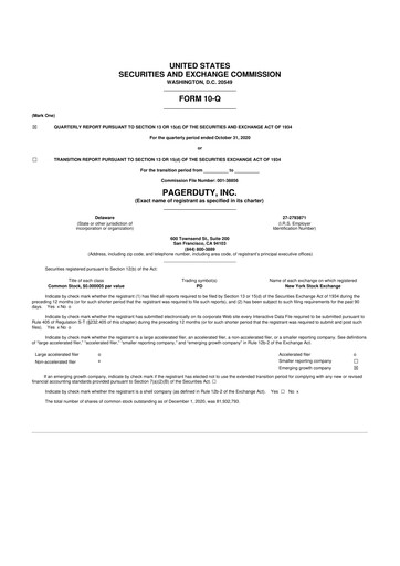 Thumbnail PagerDuty 10-Q Quarterly Report FY2021 