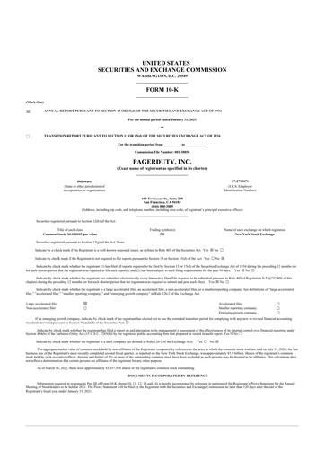 Thumbnail PagerDuty 10-K Annual Report 2021