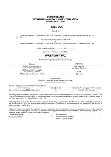 Thumbnail PagerDuty 10-Q Quarterly Report FY2025 