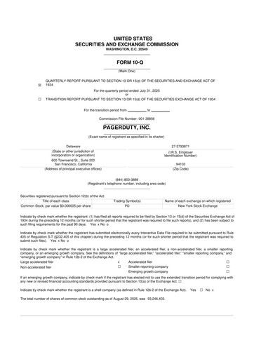 Thumbnail PagerDuty 10-Q Quarterly Report FY2026 