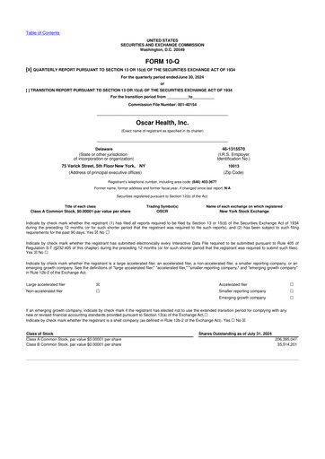 Thumbnail Oscar Health 10-Q Quarterly Report FY2024 