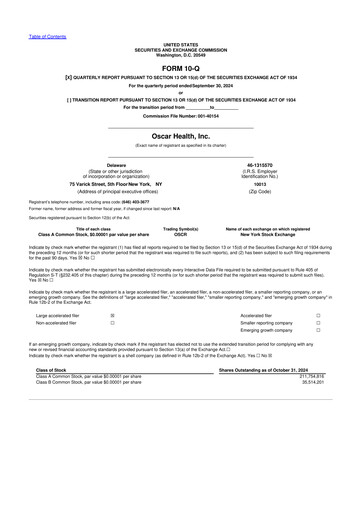 Thumbnail Oscar Health 10-Q Quarterly Report FY2024 