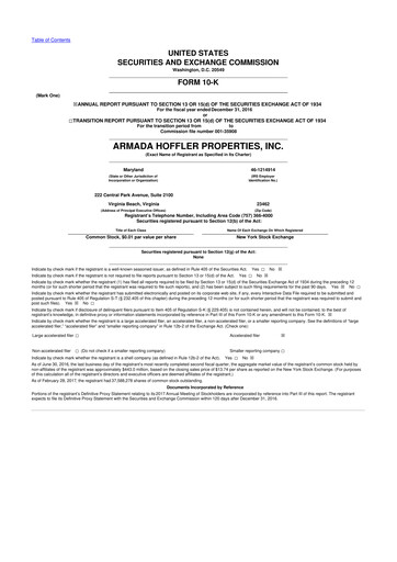 Thumbnail Armada Hoffler Properties
 10-K Annual Report 2016