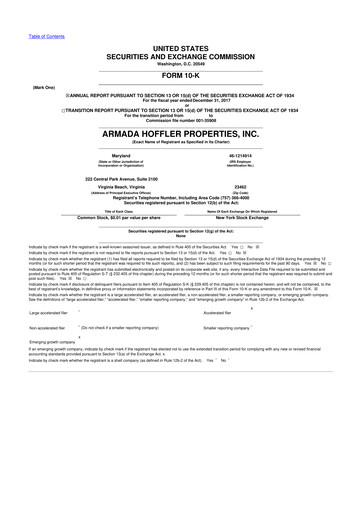 Thumbnail Armada Hoffler Properties
 10-K Annual Report 2017