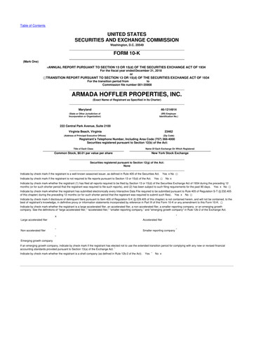 Thumbnail Armada Hoffler Properties
 10-K Annual Report 2018
