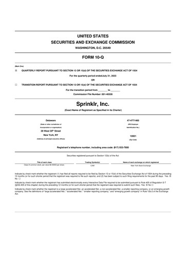 Vorschaubild Sprinklr 10-Q Quartalsbericht 2024 