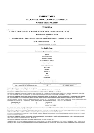 Thumbnail Sprinklr 10-K Annual Report 2024