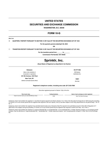 Vorschaubild Sprinklr 10-Q Quartalsbericht 2025 