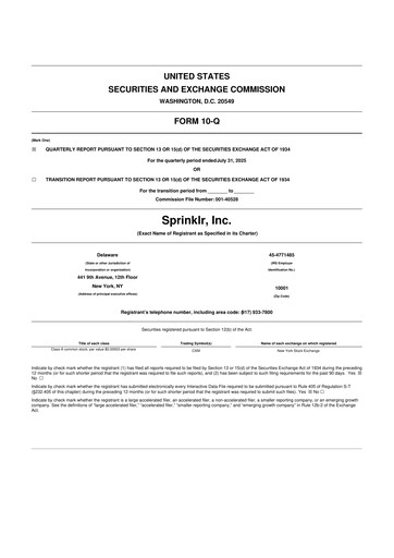 Vorschaubild Sprinklr 10-Q Quartalsbericht 2026 