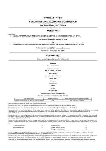 Vorschaubild Sprinklr 10-K Jahresbericht 2026