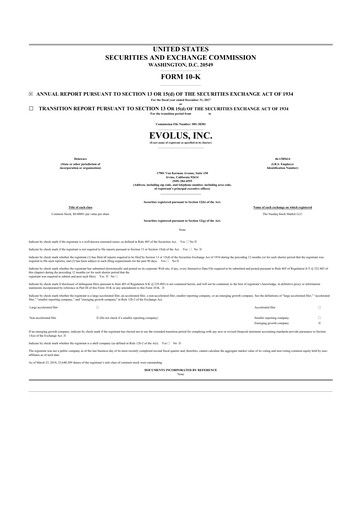 Thumbnail Evolus
 10-K Annual Report 