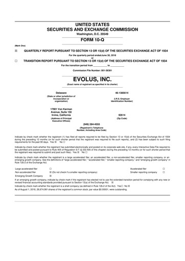 Thumbnail Evolus
 10-Q Quarterly Report FY2018 