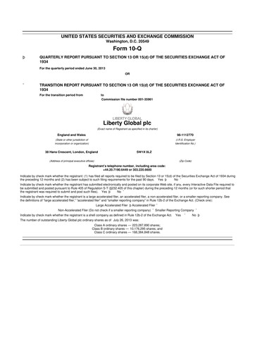 Thumbnail Liberty Global 10-Q Quarterly Report FY2013 