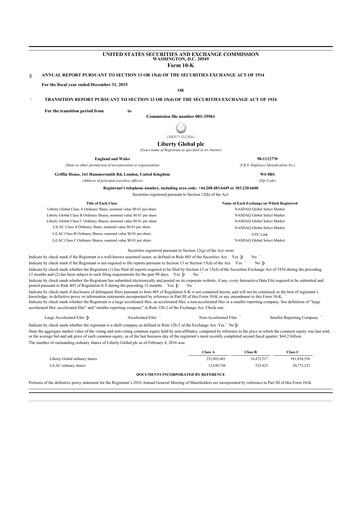 Thumbnail Liberty Global 10-K Annual Report 2015