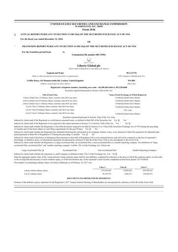 Thumbnail Liberty Global 10-K Annual Report 2016