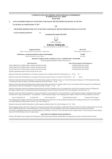 Thumbnail Liberty Global 10-K Annual Report 2017