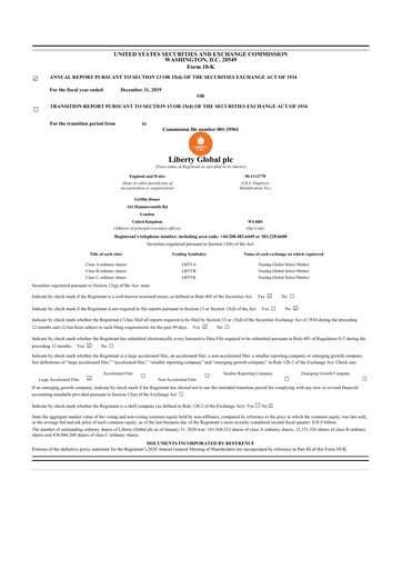 Thumbnail Liberty Global 10-K Annual Report 2019