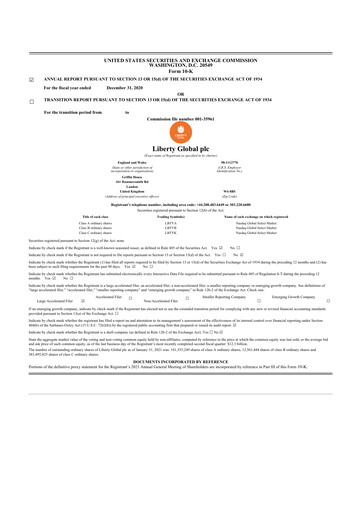 Thumbnail Liberty Global 10-K Annual Report 2020