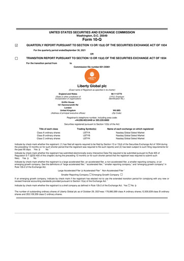 Thumbnail Liberty Global 10-Q Quarterly Report FY2021 