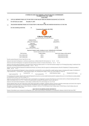 Thumbnail Liberty Global 10-K Annual Report 2021