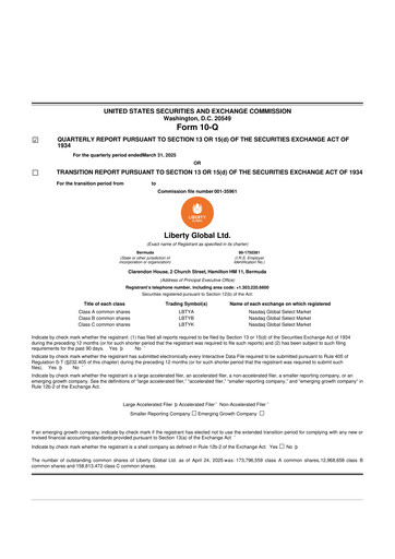 Thumbnail Liberty Global 10-Q Quarterly Report FY2025 