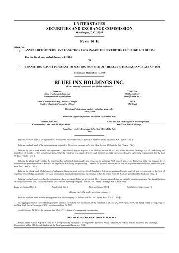 Thumbnail Bluelinx 10-K Annual Report 2013