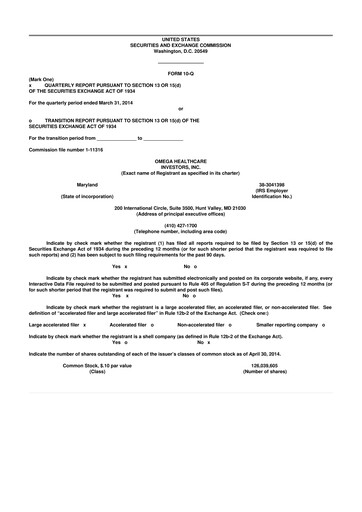 Thumbnail Omega Healthcare Investors 10-Q Quarterly Report FY2014 