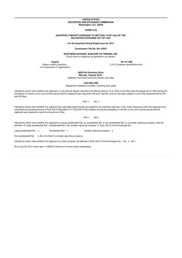 Vorschaubild Primis Financial 10-Q Quartalsbericht 2014 