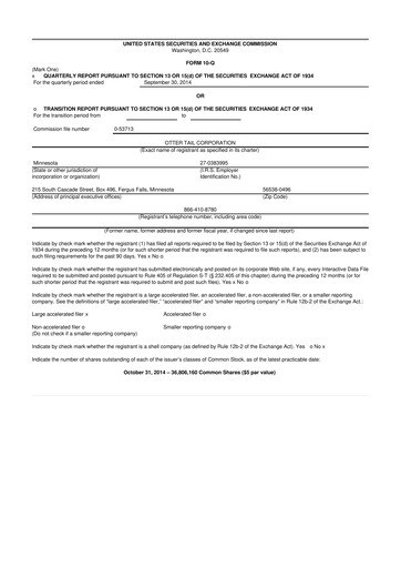 Thumbnail Otter Tail 10-Q Quarterly Report FY2014 