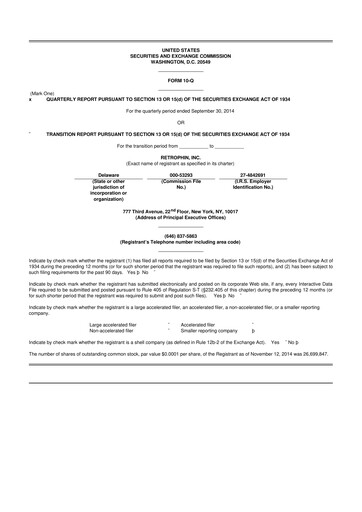 Thumbnail Travere Therapeutics 10-Q Quarterly Report FY2014 