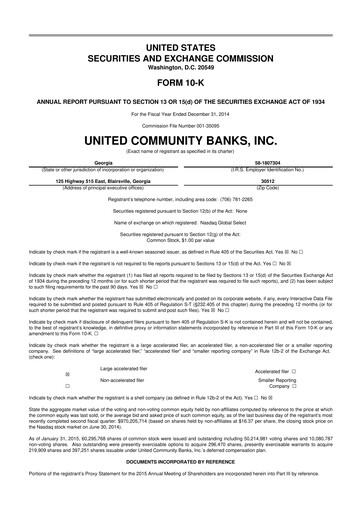 Vorschaubild United Community Bank 10-K Jahresbericht 