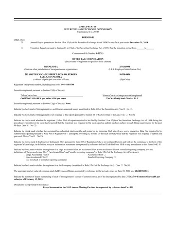 Thumbnail Otter Tail 10-K Annual Report 2014