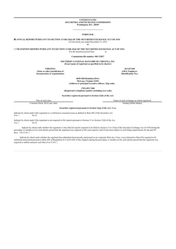 Thumbnail Primis Financial 10-K Annual Report 2014