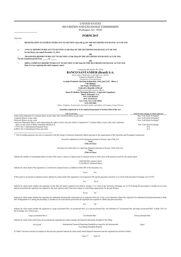 Thumbnail Banco Santander Brasil 20-F Annual Report 