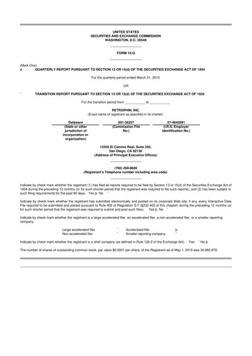 Thumbnail Travere Therapeutics 10-Q Quarterly Report FY2015 
