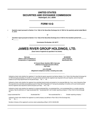 Miniature James River Group 10-Q Rapport trimestriel 2015 