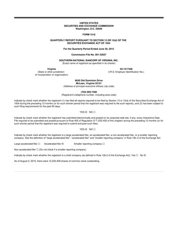 Vorschaubild Primis Financial 10-Q Quartalsbericht 2015 