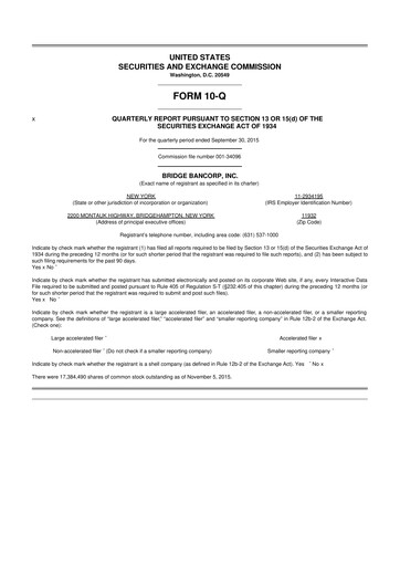 Miniature Dime Community Bancshares 10-Q Rapport trimestriel 2015 