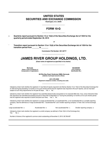 Miniature James River Group 10-Q Rapport trimestriel 2015 